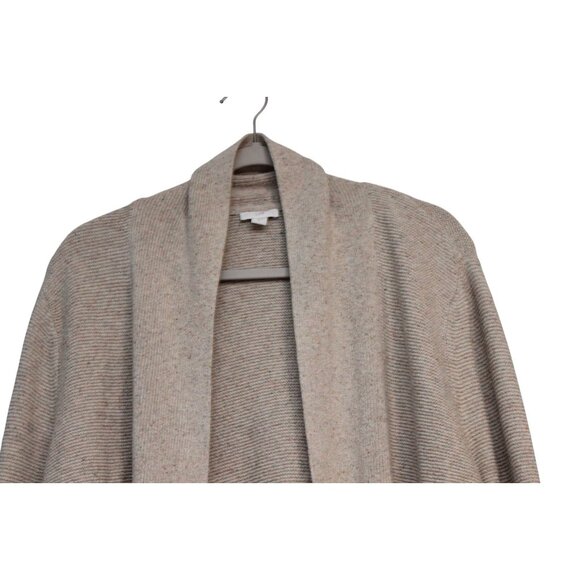 J Jill Cardigan Sweater Size XL Cotton Silk Knit Open Front Beige Minimalist - Picture 2 of 14